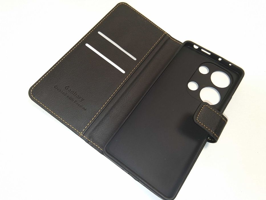 Z260 Etui Ganbary Xiaomi Redmi Note 13 Pro 4G Portfel Skóra Czarny
