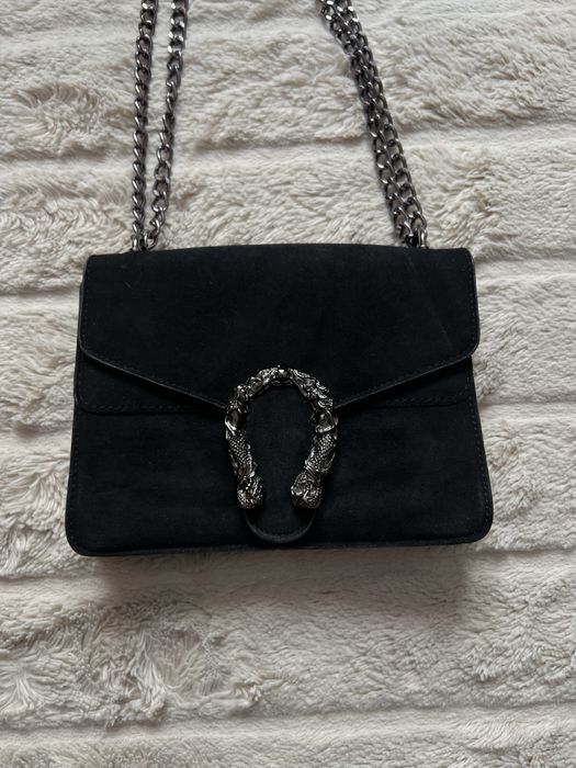 GUCCI Dionysus Small Suede Shoulder Bag Black сумочка жіноча чорна зам