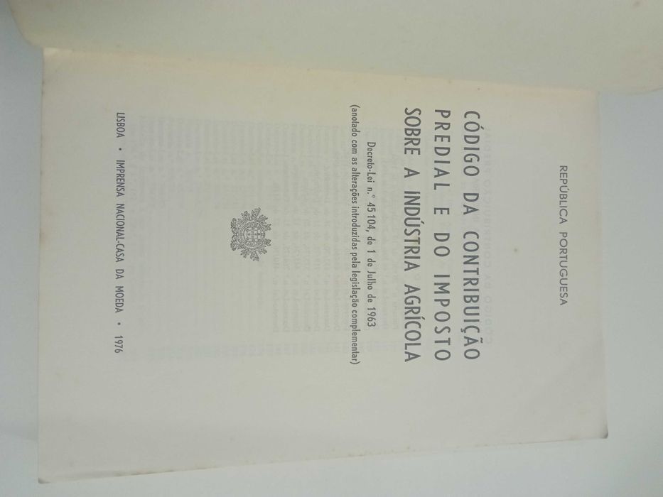 Código da Contribuição Predial e do Imposto sobre a Indústria Agrícola