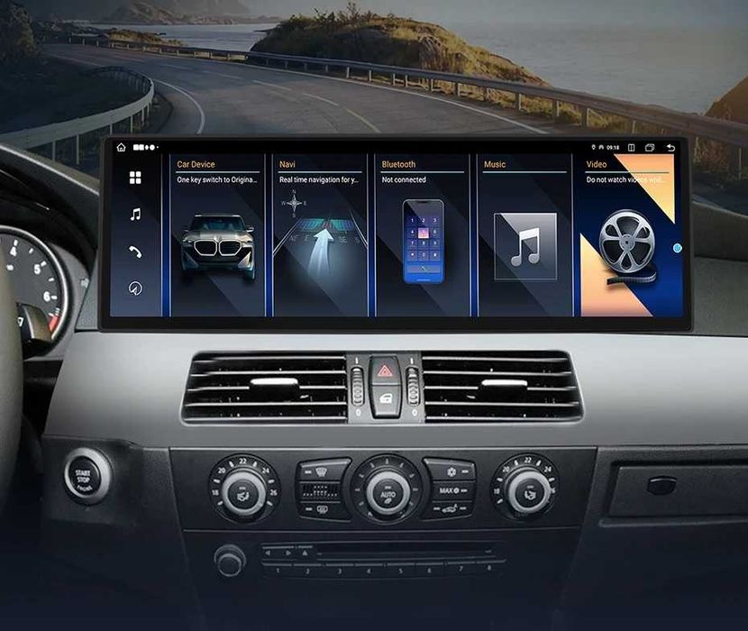CarPlay Android Auto Radio GPS Nawigacja DAB+ Opcja WiFi 4G USB MP3 YouTube Bluetooth Android BMW 5 E60 System CCC 14,9