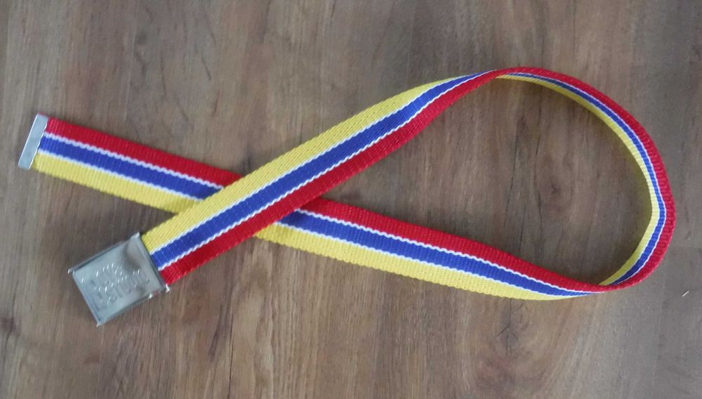 Pasek do spodni żółto niebiesko czerwony nr. 2