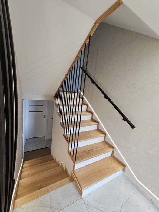 Usługi stolarskie,schody,poręcze drewniane połączenie z metalem