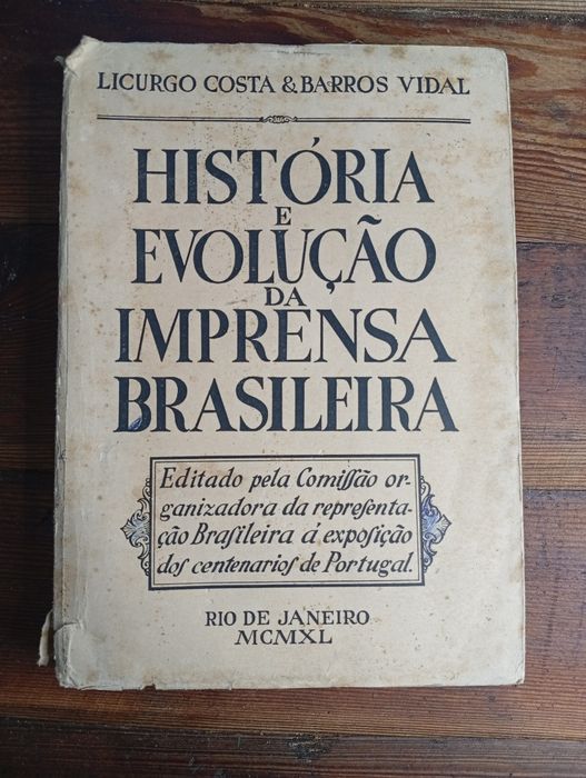 Livro antigo “História e Evolução da Imprensa Brasileira” – 1940