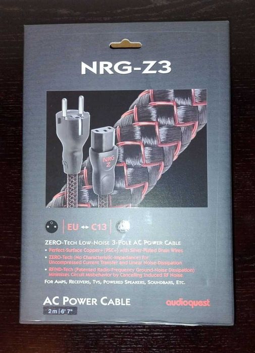 Кабель силовий AUDIOQUEST power 2.0m NRG-Z3 EU
