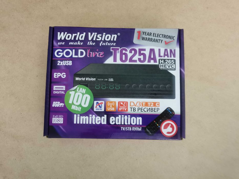 Тюнер т2  World Vision T625A LAN    новий