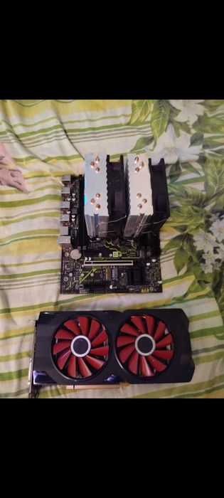 X99 xd4 + e5-2699v3 + кулер, rx570 8gb