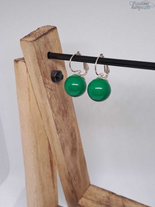 Kolczyki zielone kulki, kule #u113