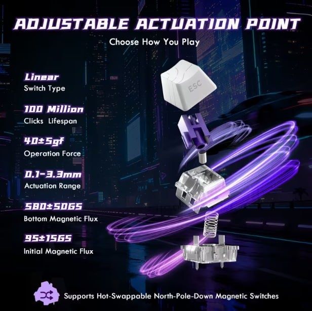 Магнітна клавіатура attack shark r85 he