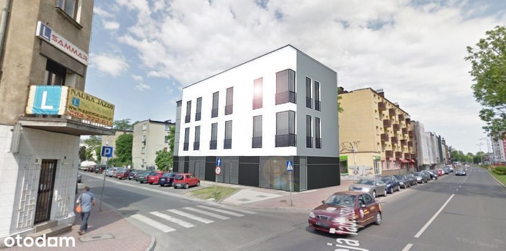 Działka z pozw. na budowę. Budynek lokal usługowy 410m2 w Dąbrowa Górn