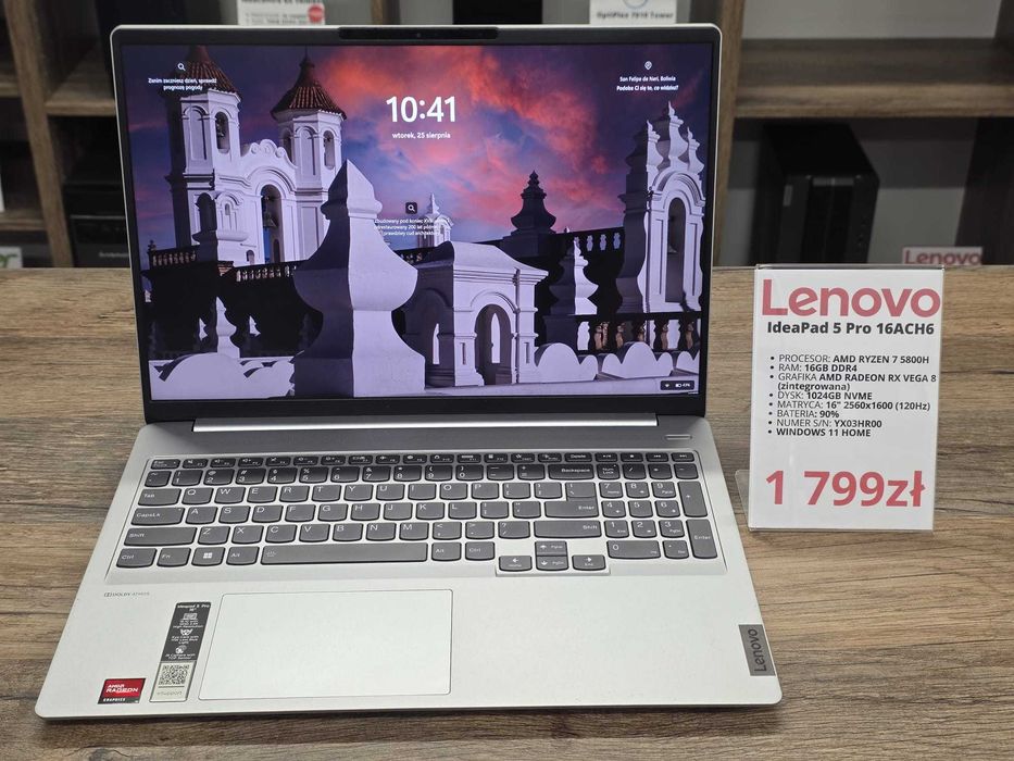 Laptop Lenovo IdeaPad 5 Pro 16ACH6 Ryzen 7 5800H/16GB/1024GB/WIN11 stan db gwarancja