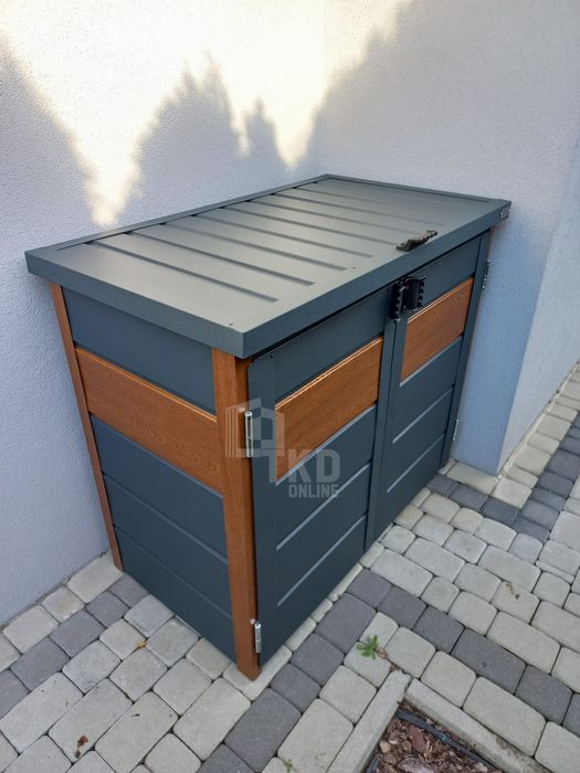Zabudowa Koszy Na Śmieci Wiata Obudowa 120X65X110 Cm 2X120L Tkd332