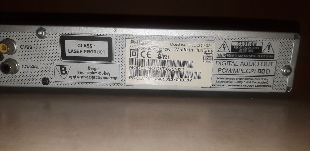 Dvd Philips + pilot i kabel euro. Stan dobry.