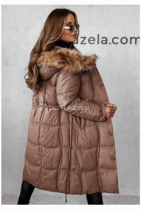 Płaszczyk kurtka z futerkiem puch