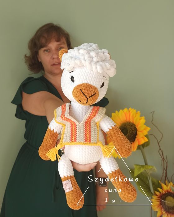 Alpaka przytulanka zabawka maskotka Handmade rękodzieło szydełko
