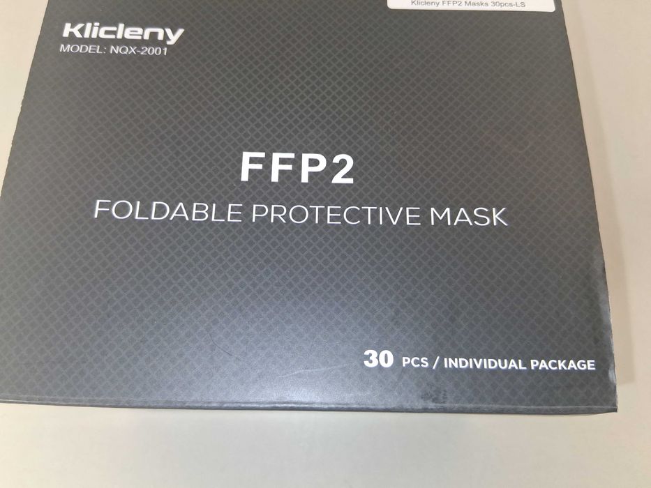 N204 Zestaw Maski FFP2 Czarne Kllicleny 5 Warstw 30 Szt Indywidualne