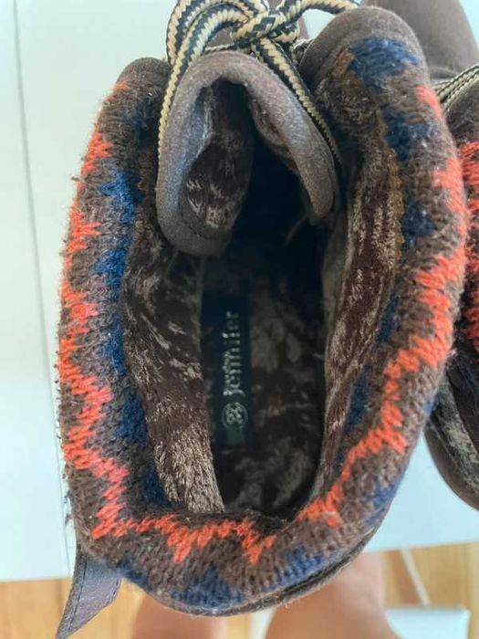 Brązowe Sznurowane buty ocieplane norweski wzór Jennifer&Jennifer