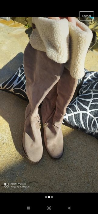 2 pares Botas de mulher com pêlo como novas tamanho 38/39
