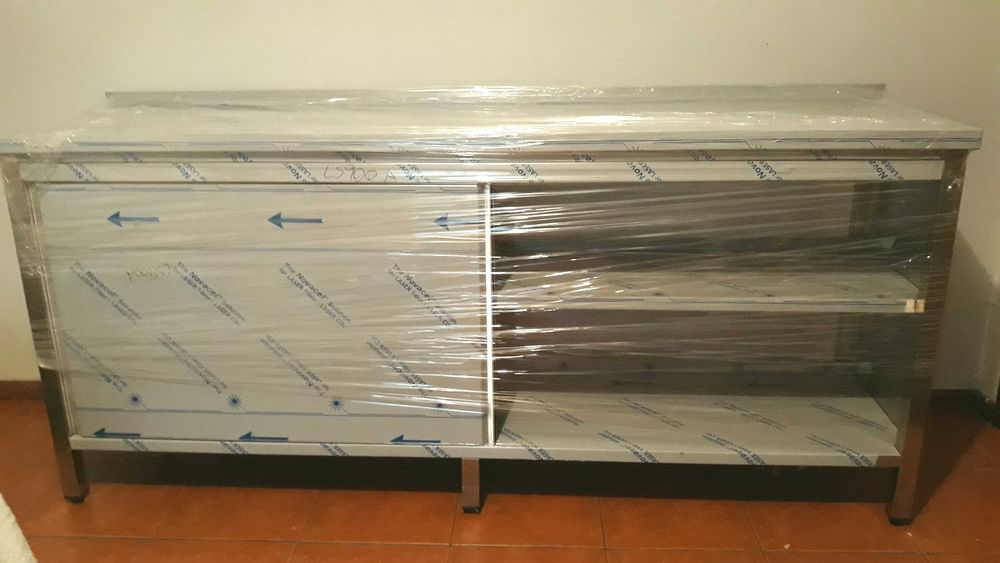 Escaparate/Mesa aço inox T1 - 1000x600x850mm - NOVO