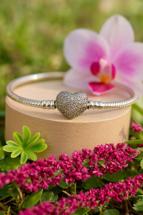 Promocja srebrna bransoletka Pandora moments 17cm do Pandora charms
