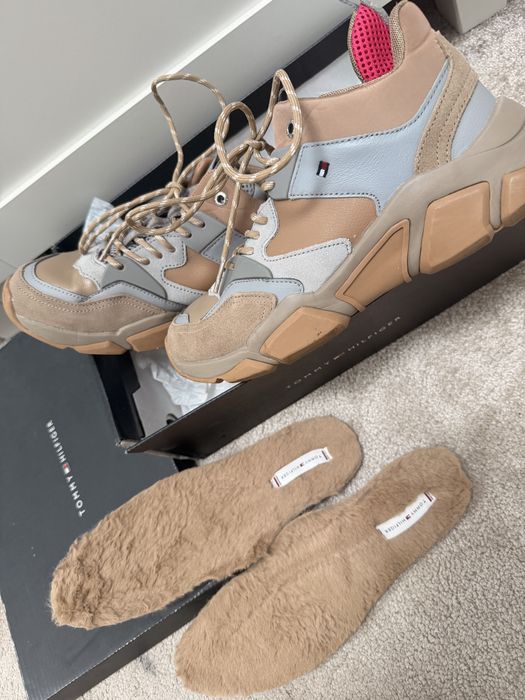Nowe Tommy Hilfiger brazowe beżowe szare adidasy jesień buty oryginalne