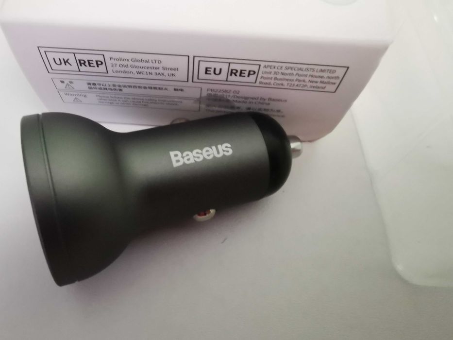 Авто зарядка  від прикурювача Baseus вольтметр 24W 4.8A 2 USB