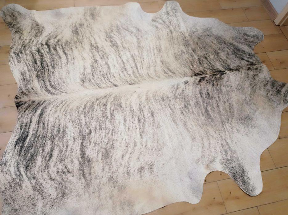 Ogromna Skóra Krowia Naturalna 220x200 cm – TYGRYS krem-brąz, Unikat