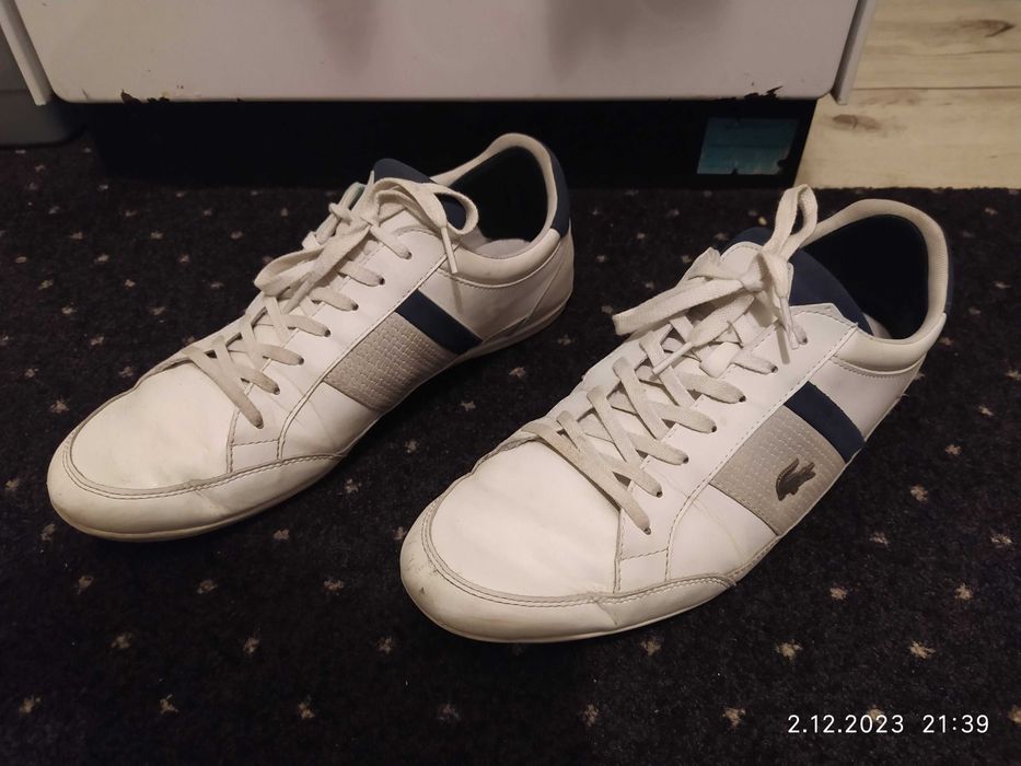 Sneakersy LACOSTE CHAYMON  skóra naturalna biale 44r 285mm