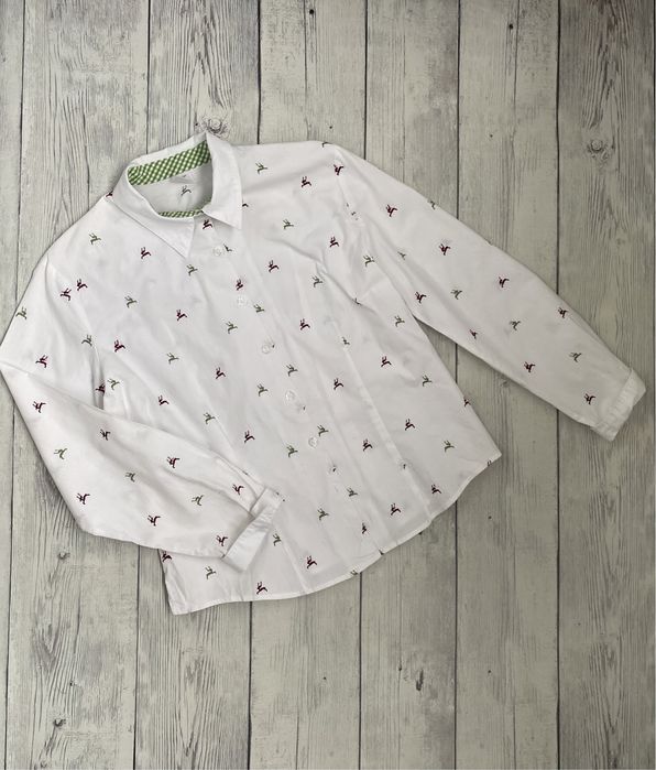 Рубашка h.moser s(36)8 принт мелкий олень