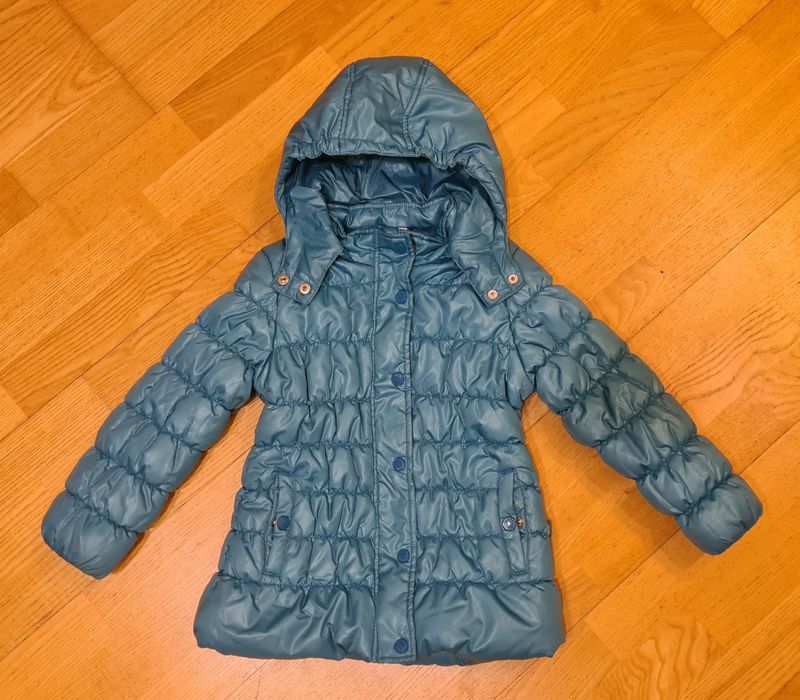 Coccodrillo zimowa kurtka dziewczęca 122 turkusowa