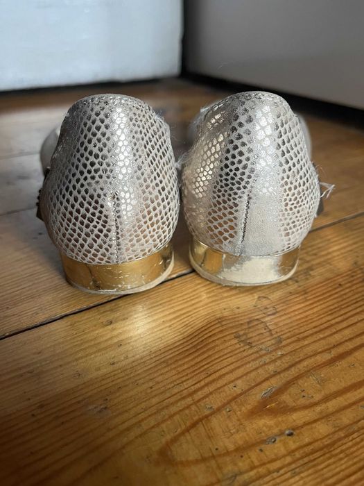 Czółenka złote, open toe, , 38, Alfama Art Design