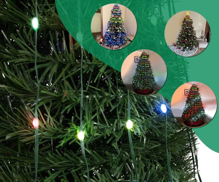 Lampki choinkowe z pierścieniem rgb 72 LED 1,2M płaszcz aplikacja