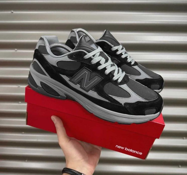 Мужские Зимние термо кроссовки Нью Баланс серые черные New Balance