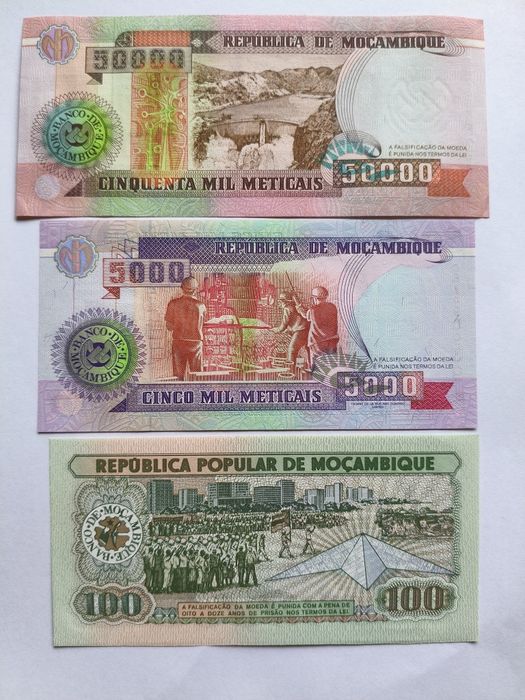 Notas Meticais Moçambique