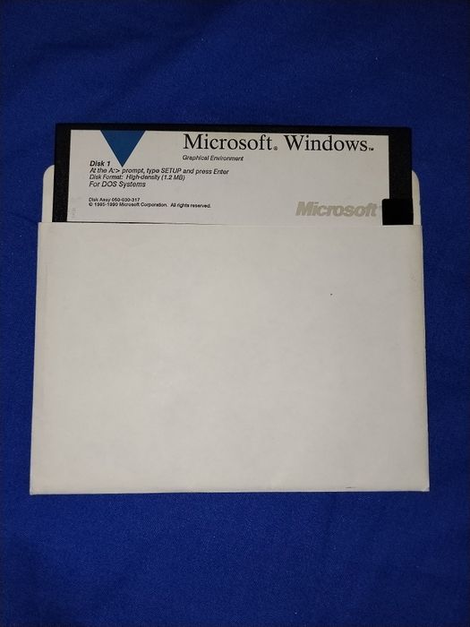 Oryginalne dyskietki 5.25" Microsoft Windows 3.0 + MS-DOS 5 (1990) Retro PC