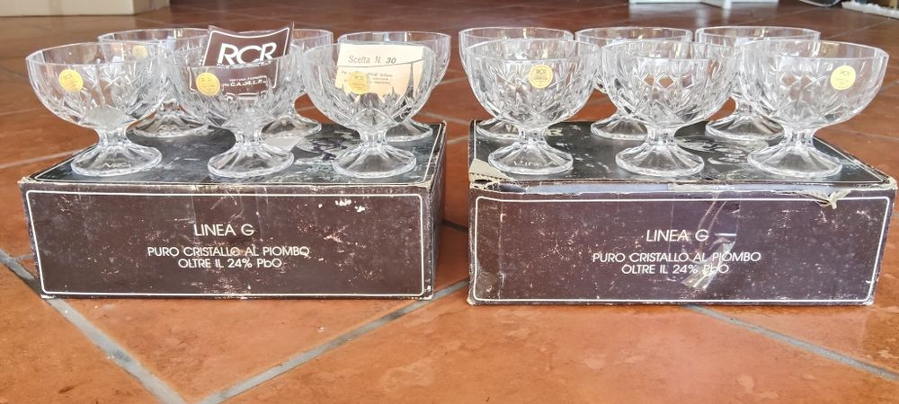 Conjunto de Taças de Sobremesa em Cristal de Chumbo RCR Royal Crystal