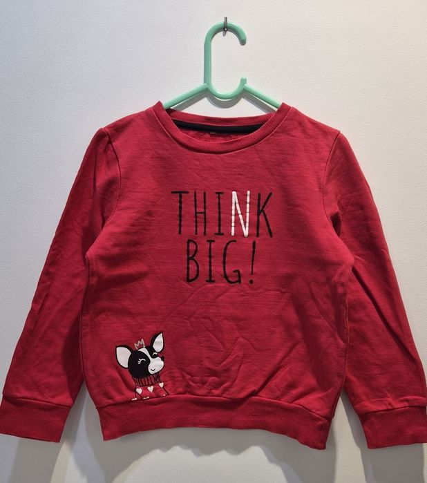 Bluza czerwona z pieskiem 134