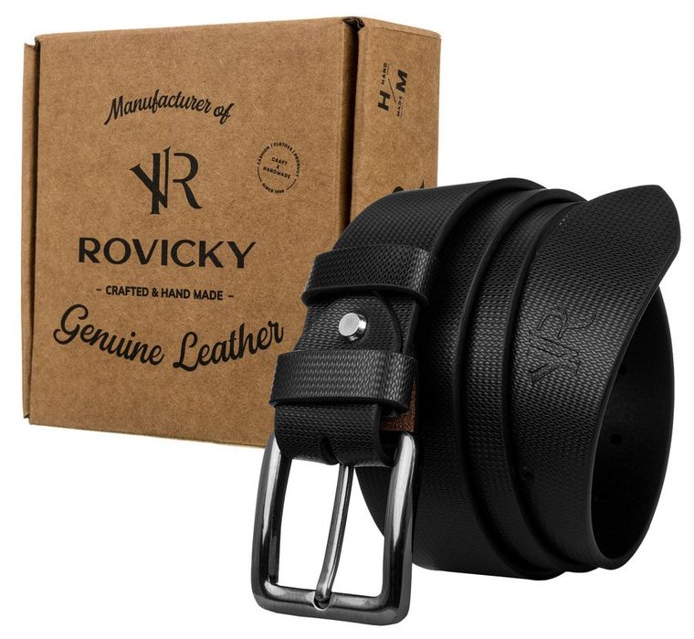 pasek męski handmade ze skóry naturalnej licowej z- rovicky 105
