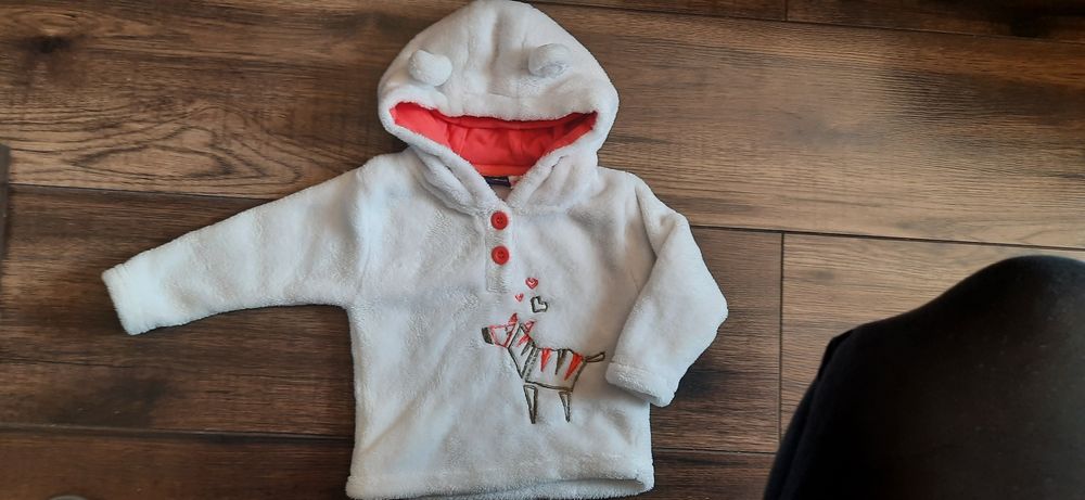 Polar Lupilu 62 68 uszka kremowy milutki super jakość unisex 9mies
