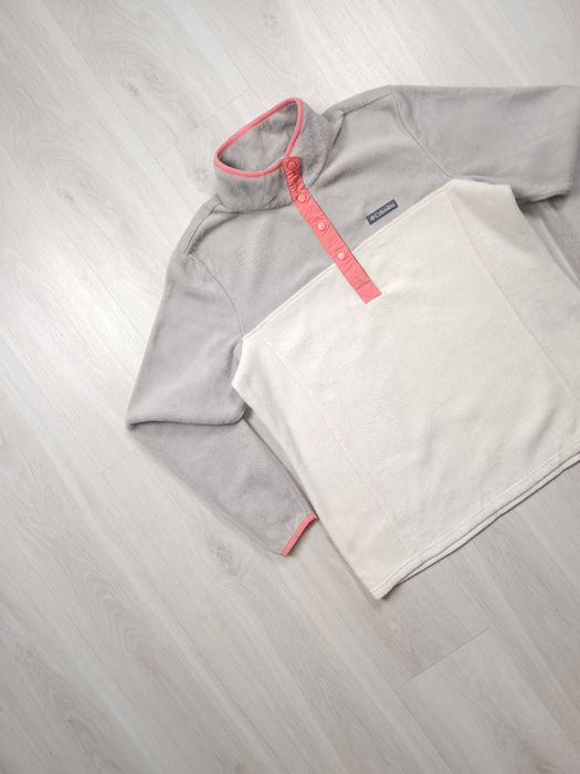 Columbia Benton Springs Half Snap Fleece Pullover White Coral Accents