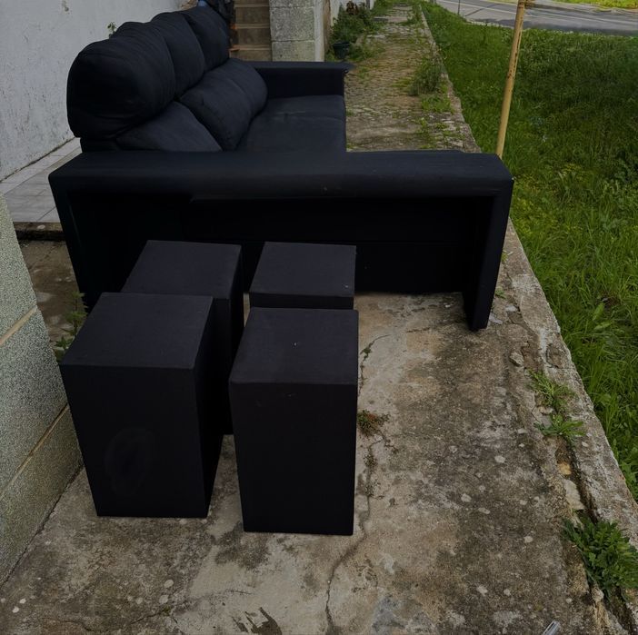 sofa chaise longe preto