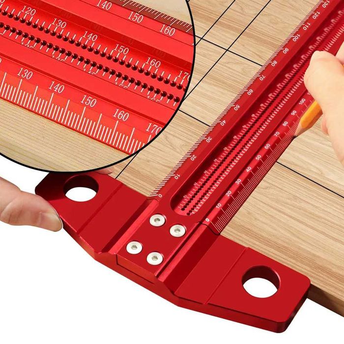 30 см Кутова лінійка кутник теслярський Т-подібна