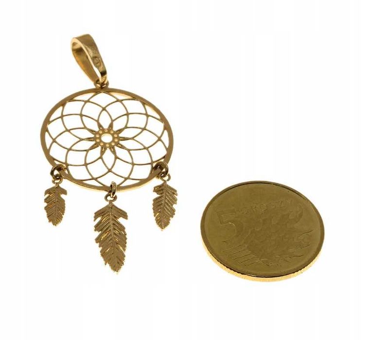 ZŁOTY WISIOREK ŁAPACZ SNÓW złoto pr.585 na prezent