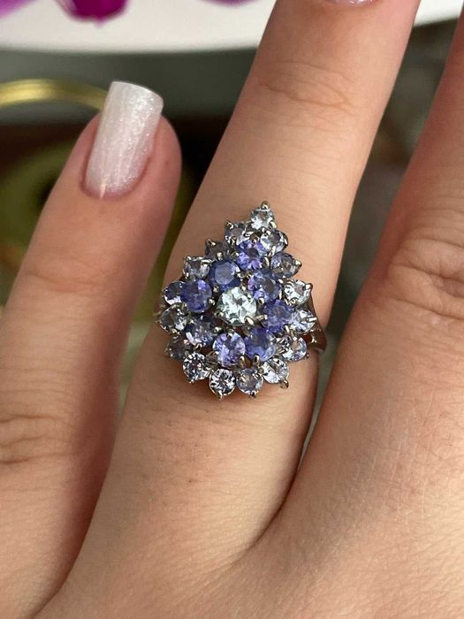 Кольцо из серебра 925 пробы с круглым аквамарином 3,5 мм, 17 размер