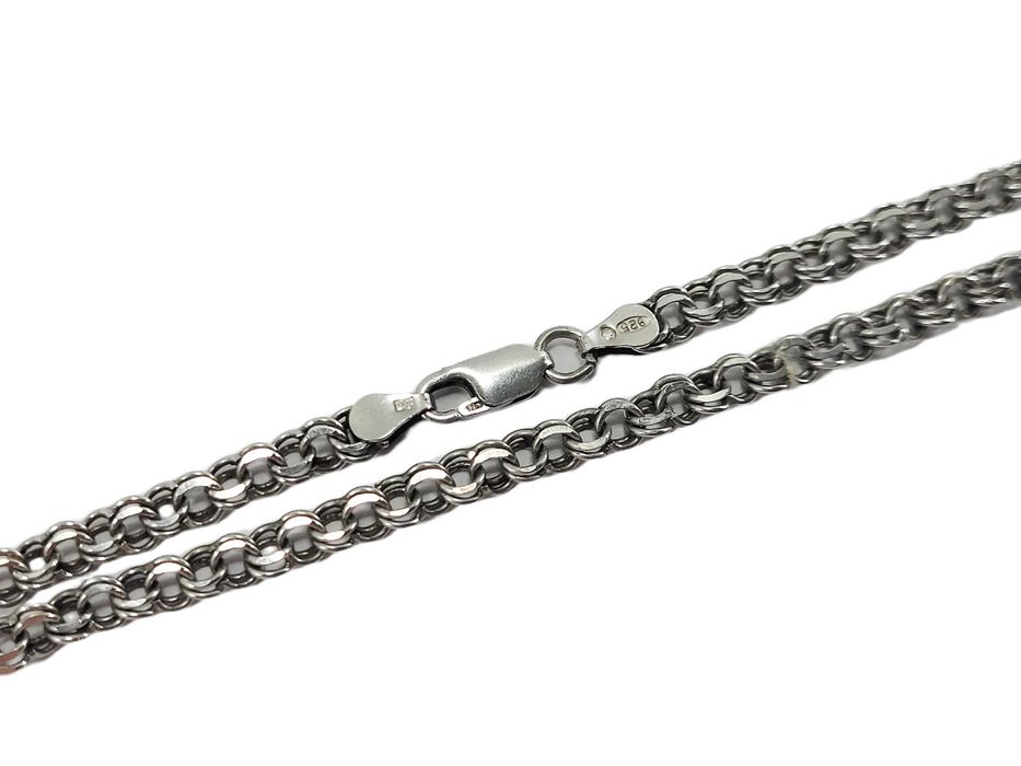 Elegancki srebrny łańcuszek damski 925 splot garibaldi długość 45,5 cm