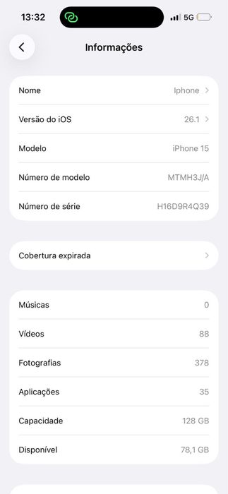 Iphone 15  sem garantia