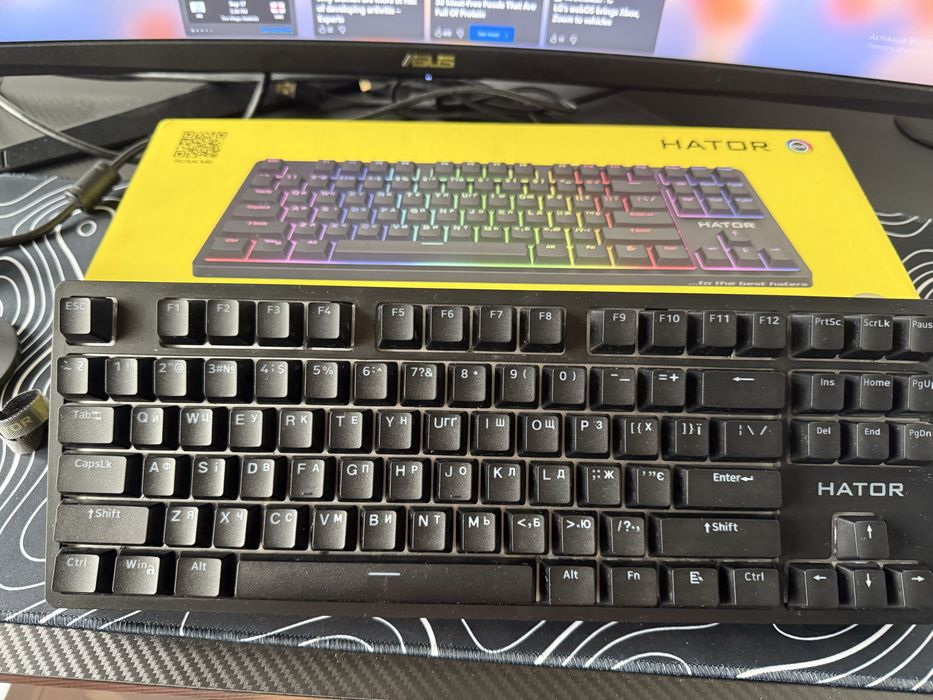 Клавіатура дротова ігрова Hator Rockfall 2 Mecha TKL