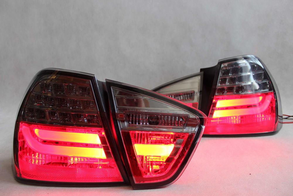 Lampy światła tył tylne BMW E90 05-08 Przedlift SEDAN BLACK SMOKE LED BAR NEON IGŁA