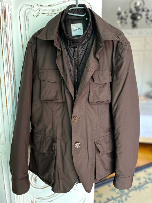 Casaco ASPESI de Inverno Impermeável Castanho (XL)