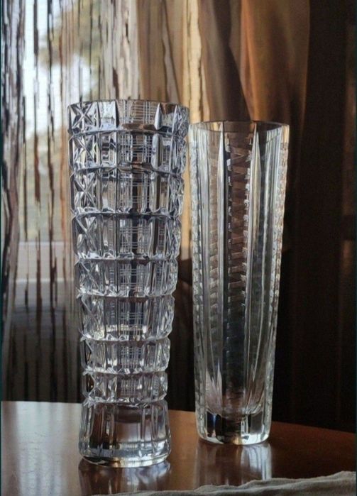 Вазы для цветов цветное медовое стекло хрусталь кришталь декор винтаж