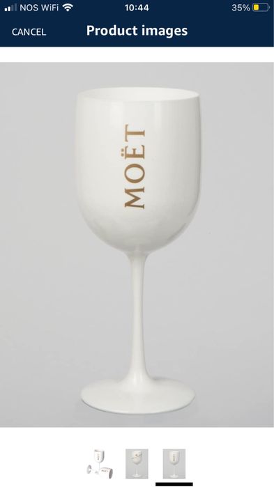 6 copos MOET cada cor, preço unitário